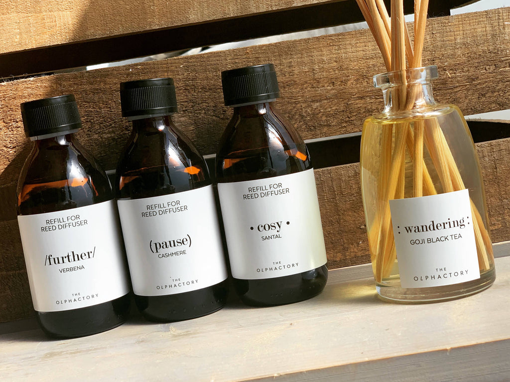 SEVENREEDS - Recharge parfum pour diffuseur d’ambiance THE OLPHACTORY DARK AMBER: AMBRE FONCÉ, 250 ml